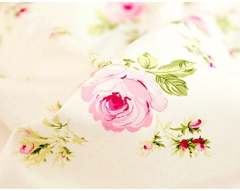 Baumwollstoff Blumenmuster, Shabby Chic Blumen klein karierter Baumwollstoff, Baumwollstoff 100% Baumwolle Patchwork Stoff Gestreift
