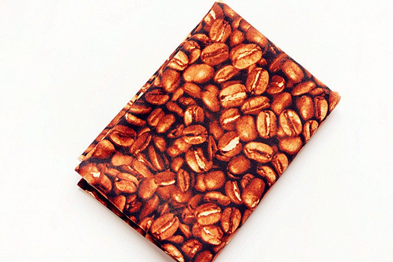 Vintage Coffee Bean Cotton Linen Fabric Shabby Chic Beans Etsy