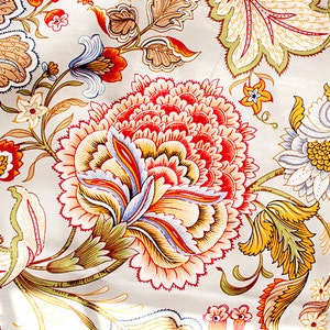 Large Flower Fabric Cotton Linen Fabric Shabby Chic Red Peony Floral Fabric Home Decor Bag Curtain Quiltting - 1/2 yard f84