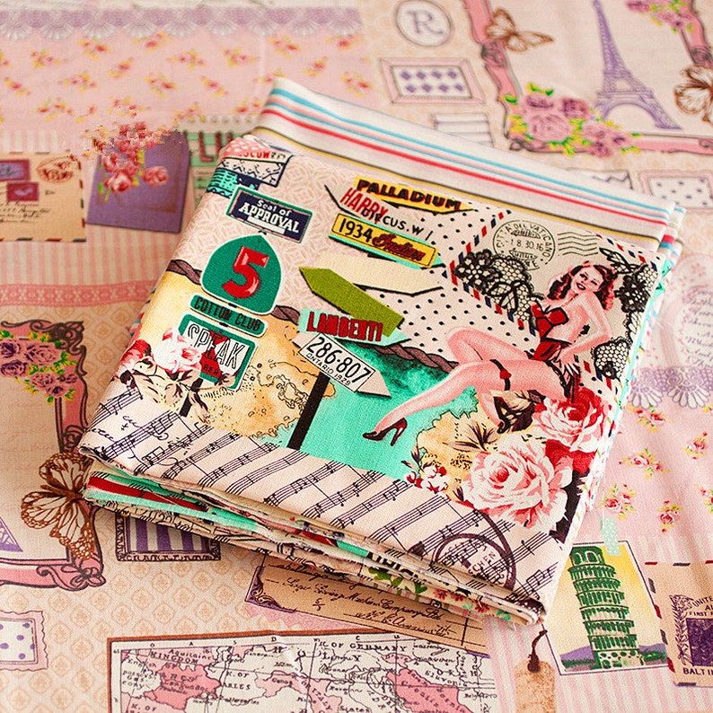 World History Fabric For Curtain Quiltting Bag Home Decor Fabric Retro Newspaper Cotton Linen Fabric 12 yard f400
