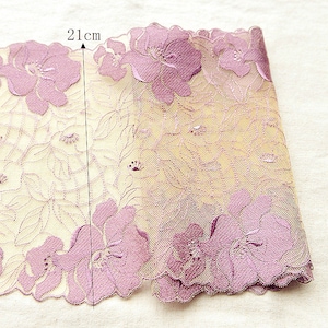 1 yard di pizzo ricamato viola, pizzo da sposa viola, 21 cm, passamaneria in cotone con fiori ricamati per matrimoni, cucito, artigianato, scrapbooking r211