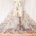 Flower Lace Fabric Off White Embroidered Florals Lace Wedding Bridal Lace Fabric Dress Gauze Tulle L78 ( 1/2 yard)