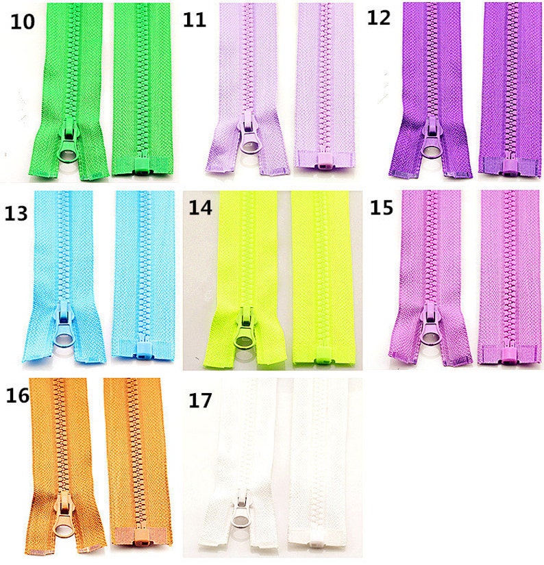 27 Inches Molded Plastic Zippers Colorful Separating Zippers Etsy