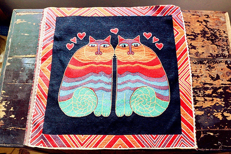 Cat Fabric Linen Cotton Fabric Cats Lover Fabric Pillow Etsy