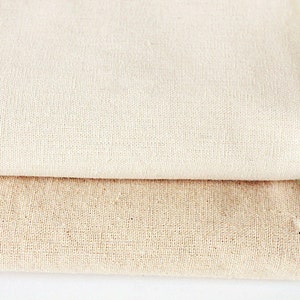 Natural Cotton Linen Fabric Natural Beige Linen Basic Fabric Home Decor Bag Curtain Quiltting - 1/2 yard f171