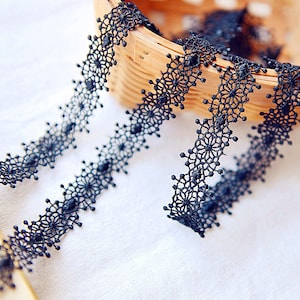 2 yards Black Lace Trim Hollow Flower Lace Trim 2cm Lace Trim Cotton Lace Ribbon Sewing Crafts r132