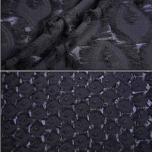 Feather Fabric Black White Feather Tassels Jacquard Fabric For Cloth Skirt Dress L162 image 5