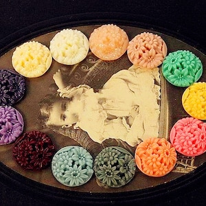 20 Stück Blumen Cabochons 18mm Bunte Kunstharz Gartenblumen Runde Cameo Flache Rückseite rf12