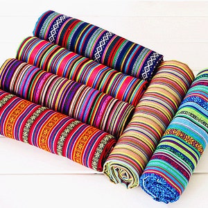 Boho Stoff Baumwolle Leinen BOHO Style Gestreifte Stoffe für Tasche Stuhl Vorhang Quilting Polsterkissen Wohnkultur 1/2 Yard f168c