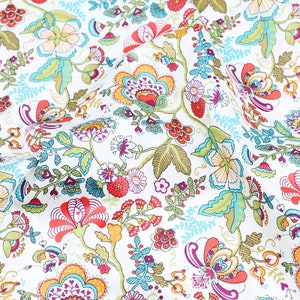 Boho Floral Cotton Fabric, Baby Cotton Shabby Chic Flower Cotton Fabric ...