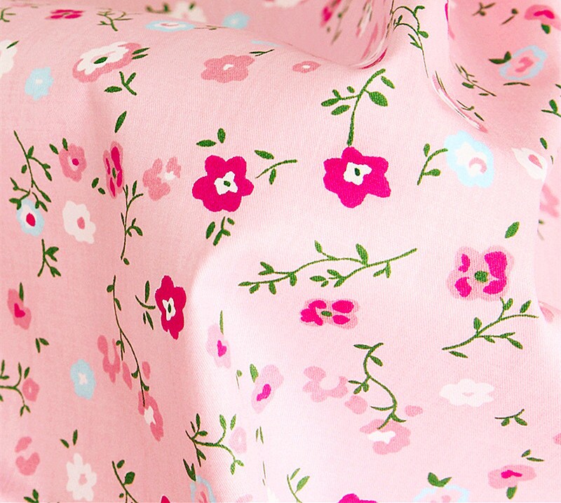 Small Florals Cotton Fabric Shabby Chic Garden Flower on Pink | Etsy