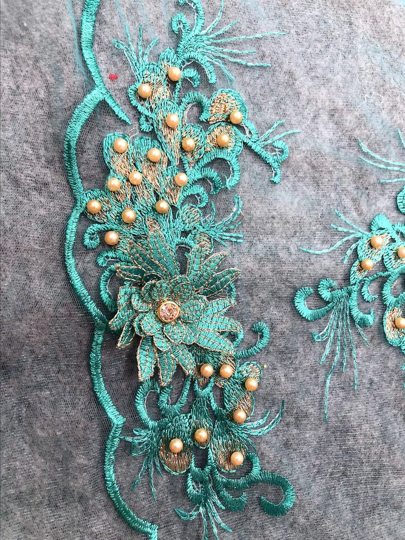 Download Turquoise Fabric Flower Pearl Beaded Lace Fabric Blue Flowers Embroidered Lace Wedding Bridal Lace Fabric Dress Gauze Tulle L235 Craft Supplies Tools Hat Making Hair Crafts Kromasol Com