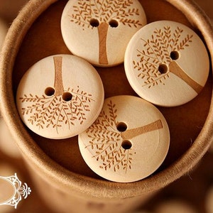 30pcs Wholesale Tree Wood Buttons Natural Wooden Buttons 20mm - Etsy