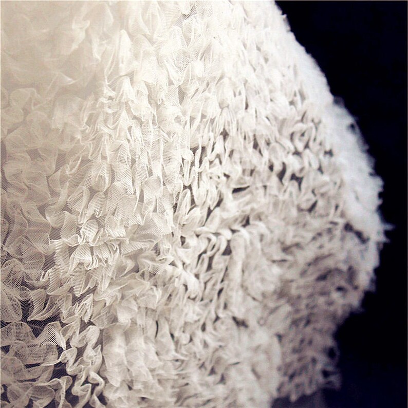 3D Flower Lace Fabric White Lace Fabric Flower Flower Lace Wedding Bridal Dress Gauze Tulle L158 image 5