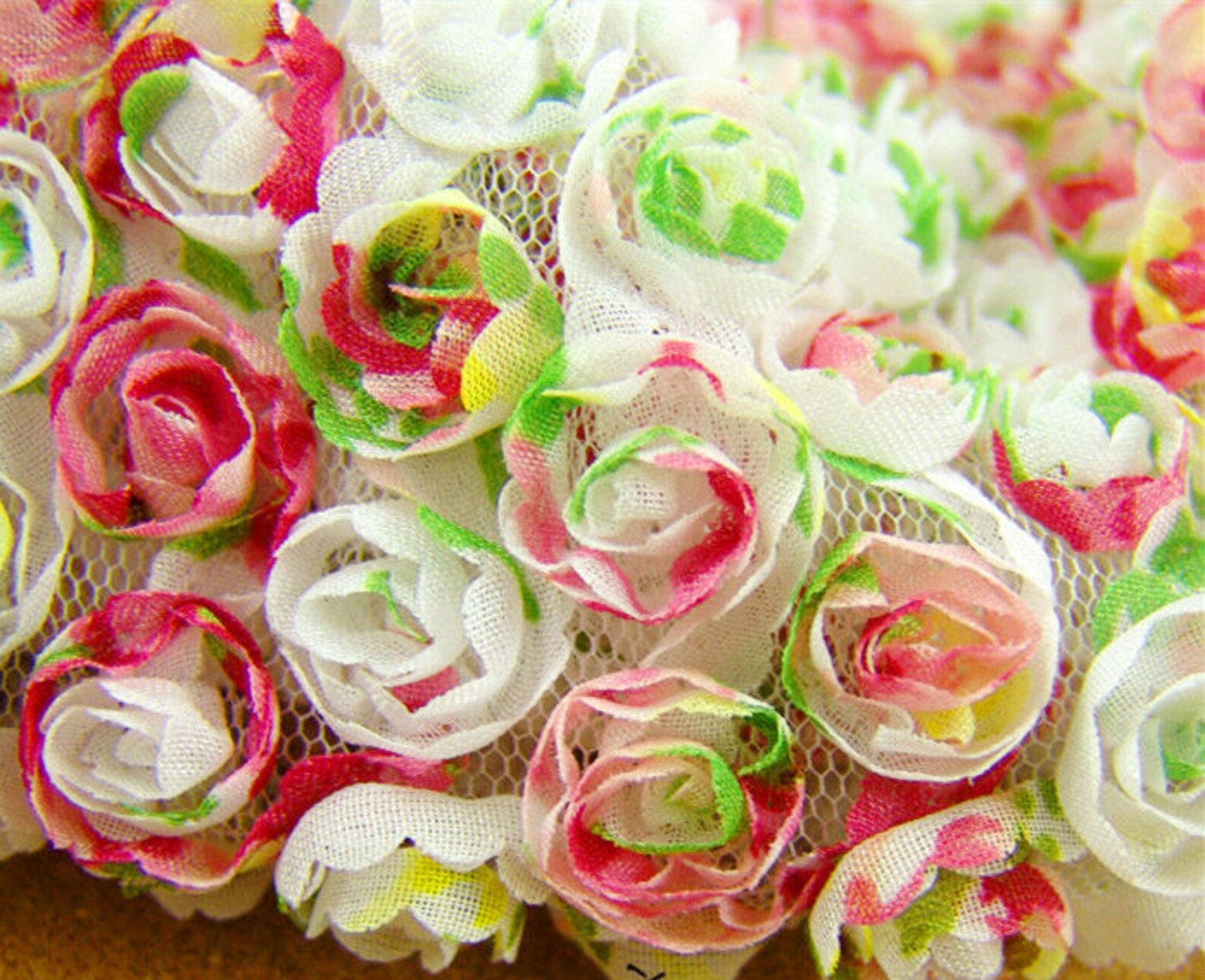 Colorful Rose Flower Lace Fabric 3D Flower Lace Chiffon Etsy