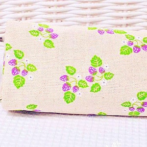 Blueberry Fabric Linen Cotton Fabric Blueberries Rustico Rural Fabric Home Decor Quilting- 1/2 yard  C10