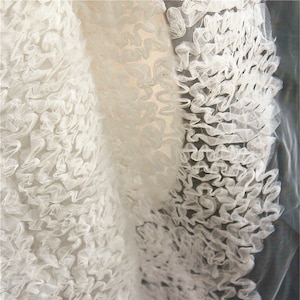 3D Flower Lace Fabric White Lace Fabric Flower Flower Lace Wedding Bridal Dress Gauze Tulle L158 image 9