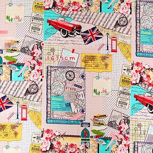 World History Fabric For Curtain Quiltting Bag Home Decor Fabric Retro Newspaper Cotton Linen Fabric 12 yard f400