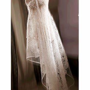 3D Flower Lace Fabric White Lace Fabric Flower Flower Lace Wedding Bridal Dress Gauze Tulle L158 image 4