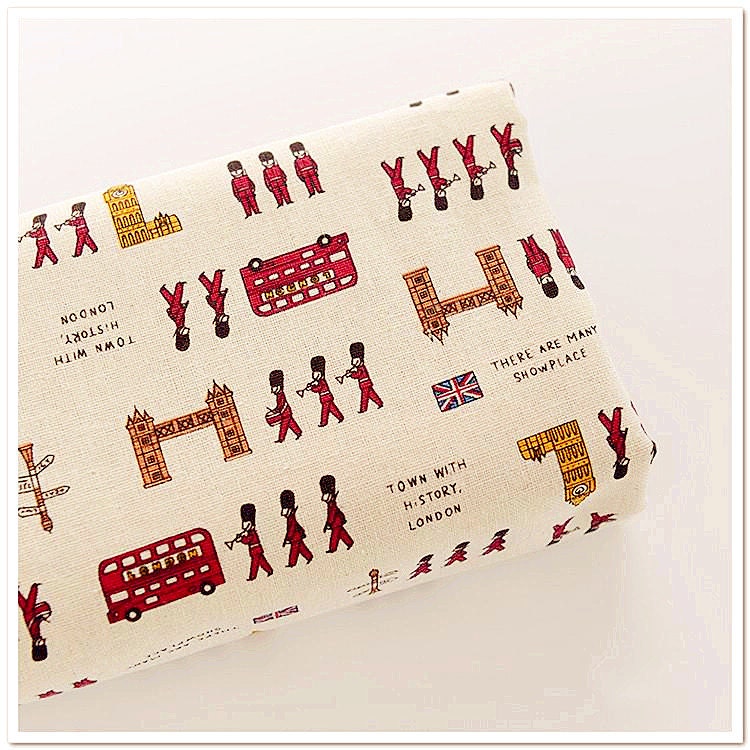 Cotton Linen Fabric London Bus History London Bridge Children Etsy