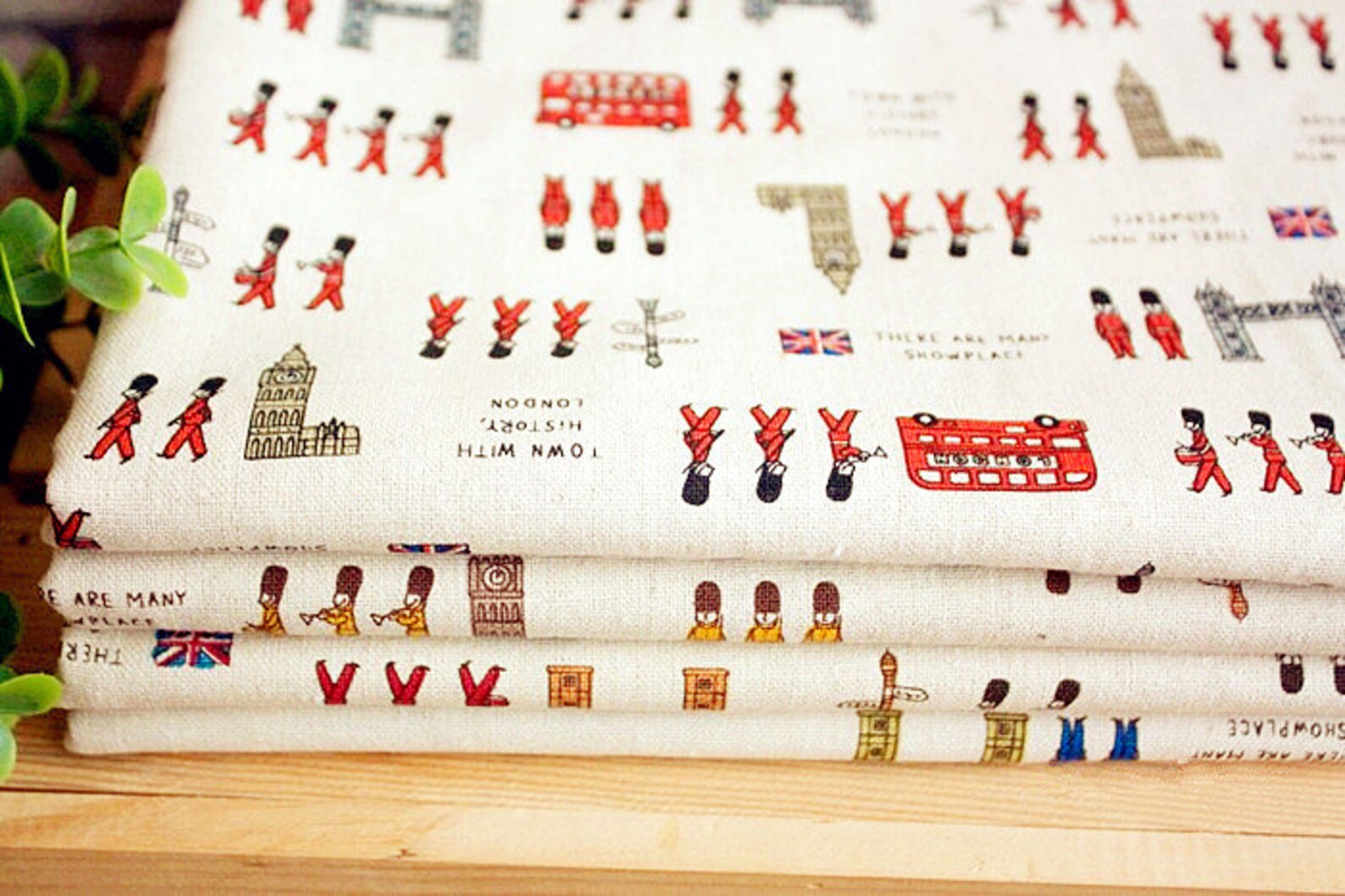 Cotton Linen Fabric London Bus History London Bridge Children Etsy