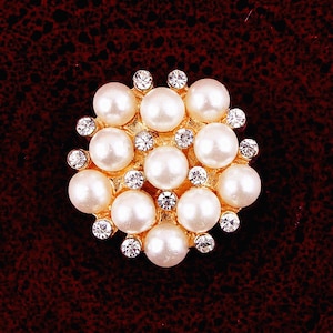 6 broches de cristal con botón de perla de 22 mm, botones de diamantes de imitación, adorno para ramo, servilletero, pinza para el pelo, suministros para invitaciones R11