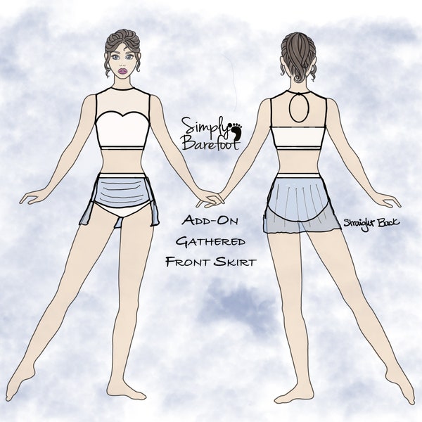 Solid Stretch Jersey Gathers Sets Skirt main image 1