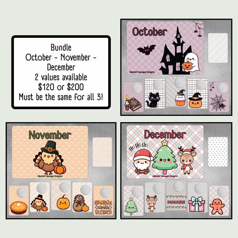 October Values Oct/nov/dec Savings Challenge Scratch-off Cards - 2 Values - Etsy