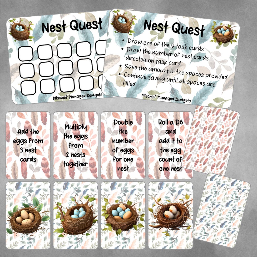 Nest Quest Savings Challenge Scratch-off Card Game - Etsy