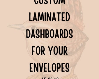 Envelope Dashboards - Laminated - CUSTOM - A5 or A6