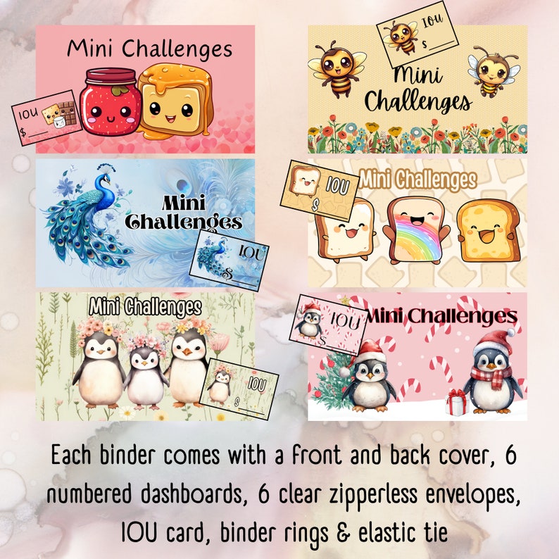 Mini Challenge Binders A6 size Different Designs Bild 2