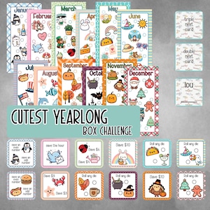 Cutest Yearlong Box Challenge - Savings Challenge - Digital Download
