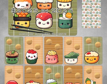 Save 2025 in 2025! Cute Sushi Savings Challenge