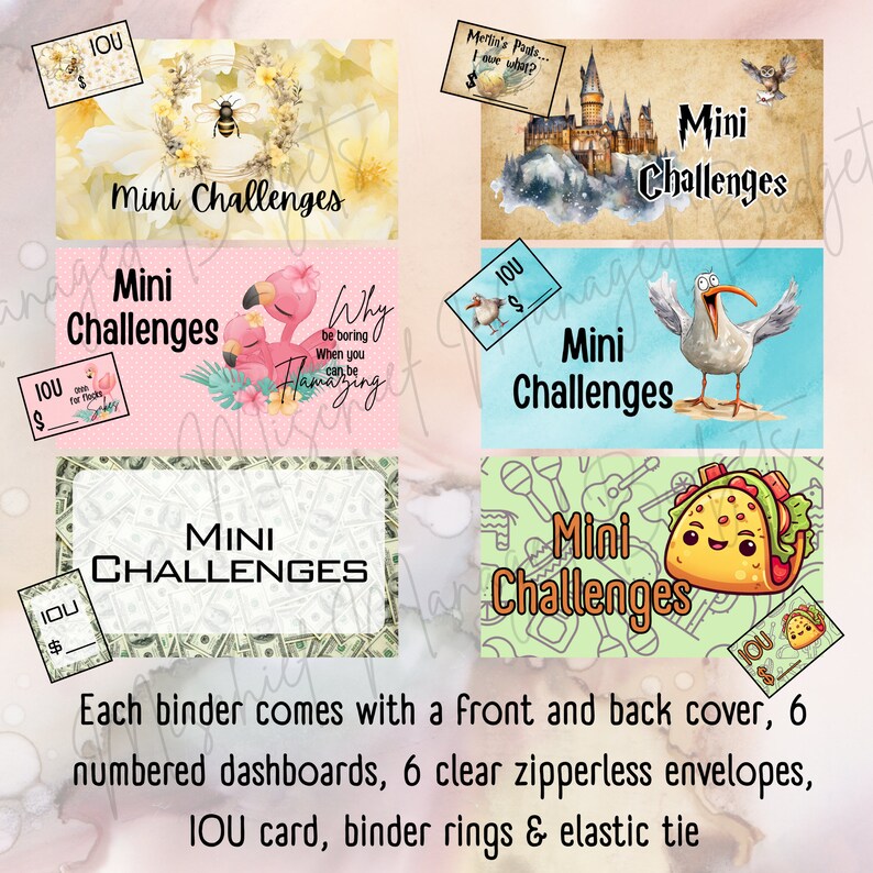 Mini Challenge Binders A6 size Different Designs Bild 3