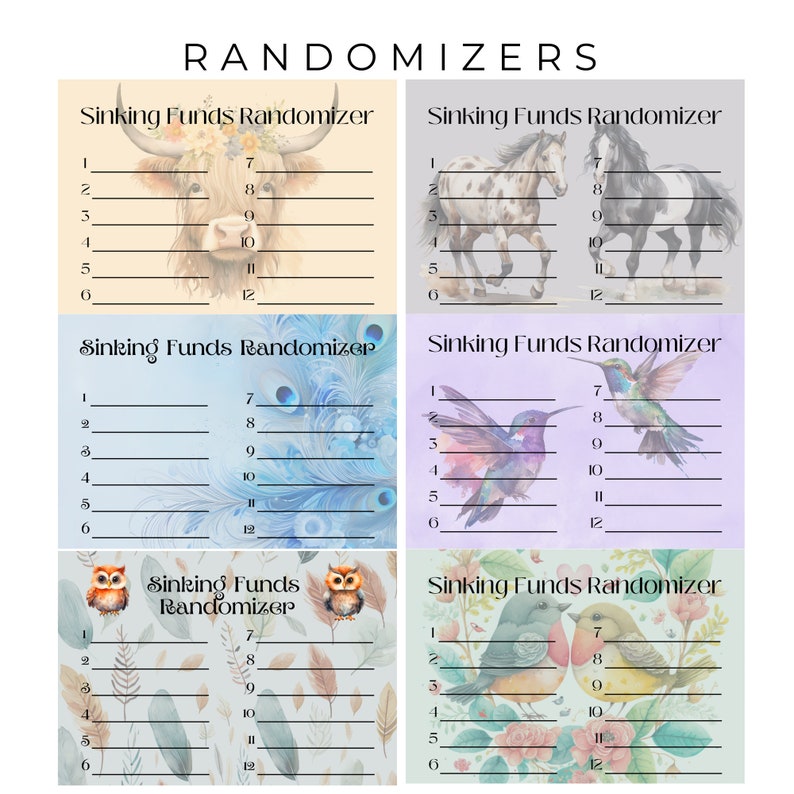 List Order Randomizer Sinking Funds Randomizers - WITH D12 - Etsy