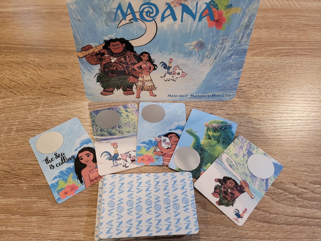 Moana Savings Challenge Scratchoff Cards 110 Saved Etsy