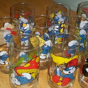 Vintage Shleich Super Smurf Character Glass Smurfette Gargamel Papa & more