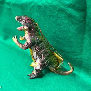 Vintage Ben Cooper Godzilla Rubber Jiggler Actionfigur Spielzeug mit seltenem Etikett