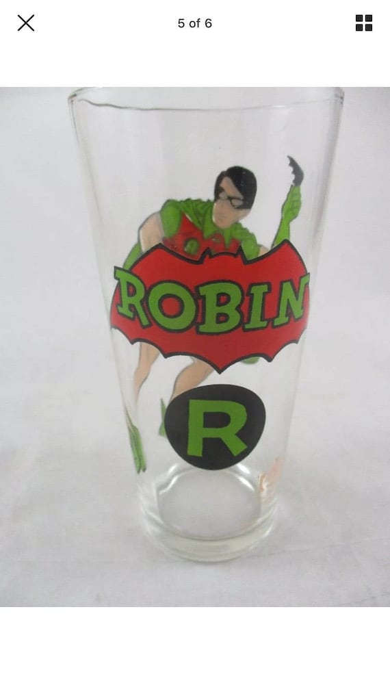 1978 DC COMICS batman and robin boy wonder robin pepsi glass