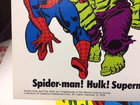 Vintage 1980 DISPLAY BOX SUPER HERO PENS! DC & Marvel! Spider-Man