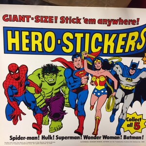 Vintage DC & Marvel comics vending machine header card mulher maravilha batman hulk homem aranha superman