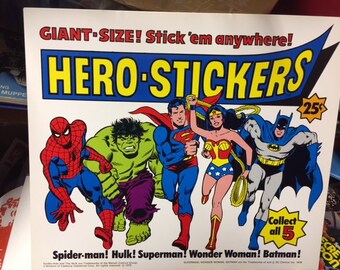 Vintage DC & Marvel Comics Vending Machine Header Card Wonder