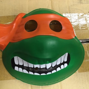 Michelangelo Teenage Mutant Ninja Turtles Halloween Mask new old stock 1990