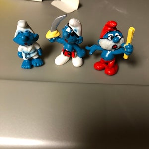 10 original smurfs vintage Smurf set peyo smurfs old school 1980S