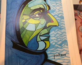 Ferdie Pacheco jacques cousteau signed and numbered Lithograph poster cool modern art The fight doctor