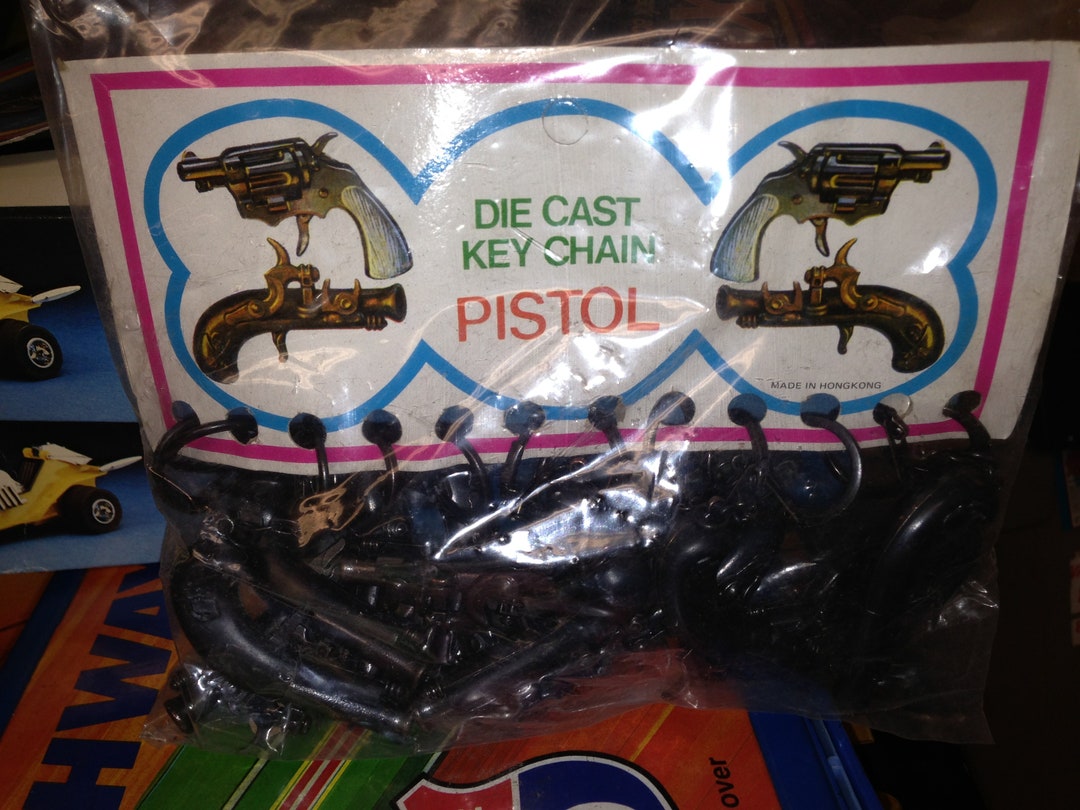Vintage Mini Pistol Keychains Old Stock Dime Store Cap Guns Etsy