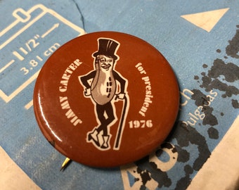 1976 Jimmy carter for president Planters Mr. Peanut Pin nos NM+ cool mr. peanut