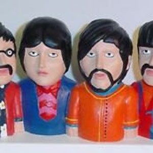 BEATLES Yellow Submarine Figural Coin Bank Beatles John Paul George & Ringo Import MIB image 1