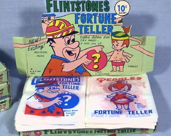 Vintage The Flintstones Fortune Tellers Store display Pebbles & Fred Flintstone MIP 100 packs