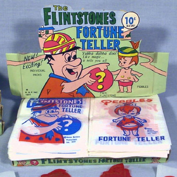 Vintage The Flintstones Fortune Tellers Store display Pebbles & Fred Flintstone MIP 100 packs